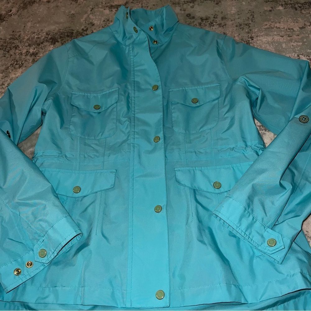 Peter Millar Blue Utility Jacket with Collared Neckline